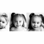a collection of photos showing the progression of a child from newborn to today