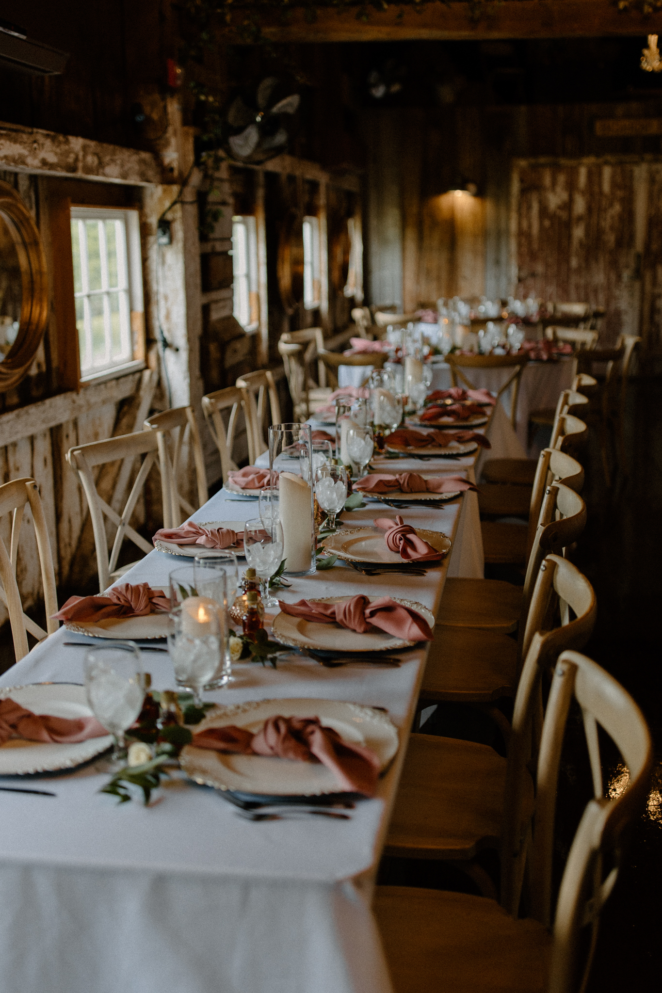 wedding photography bishop farms weddings and events new hampshire wedding venue table decor set up candles plates dinner