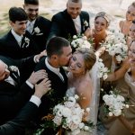 wedding photography bride and groom with bridal party new hampshire