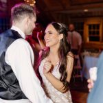 wedding photography bridal party dancing at reception at Pike's Peek venue new hampshire bride and daughter dancing